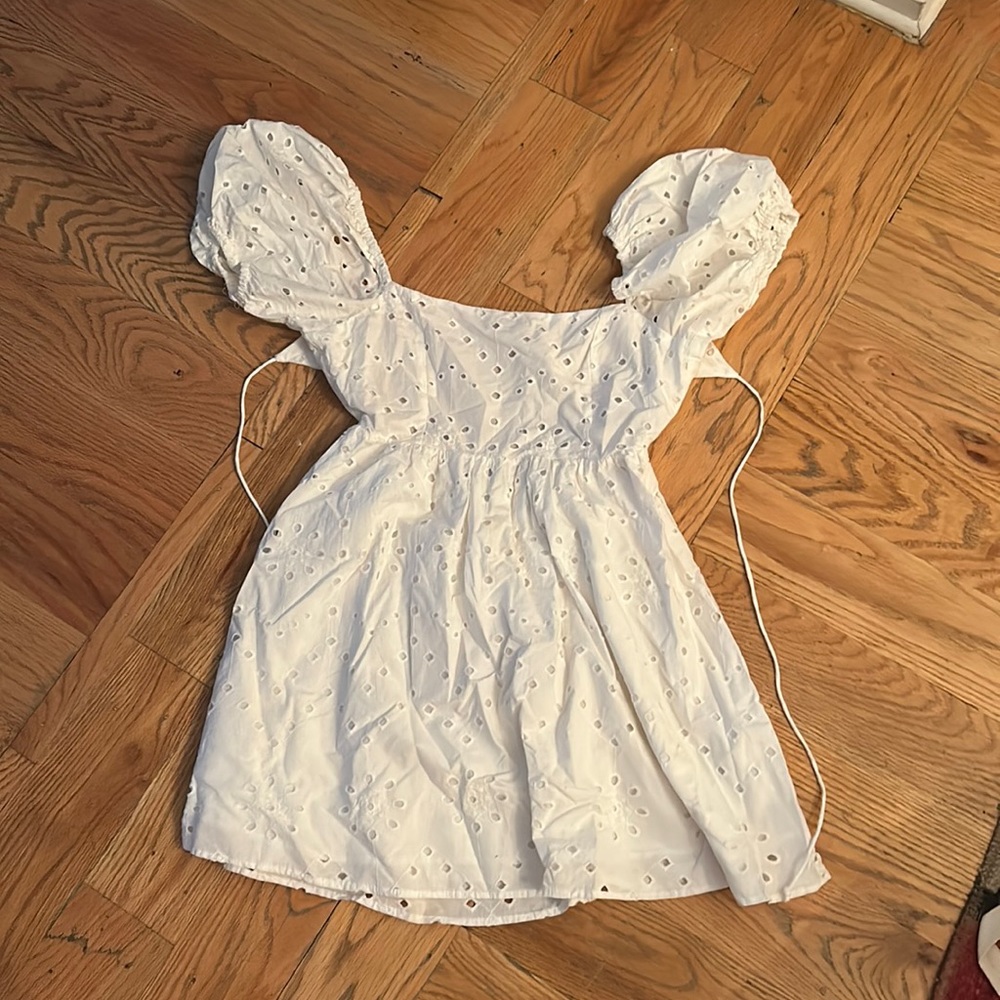 Zara White Eyelet Mini dress